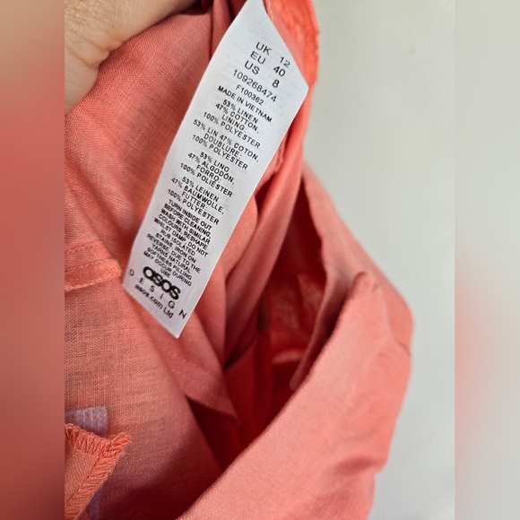 ASOS Design Coral Linen And Cotton Pants - Picture 12 of 12